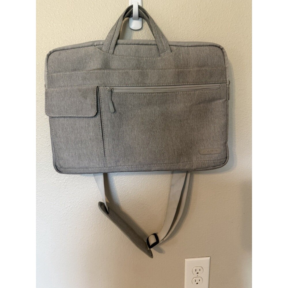 MOSISO Gray Padded 15" Laptop Shoulder/Messenger Bag Polyester Solid Universal